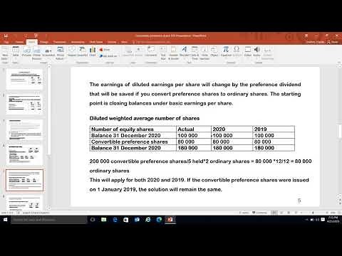 Convertible preference shares presentation