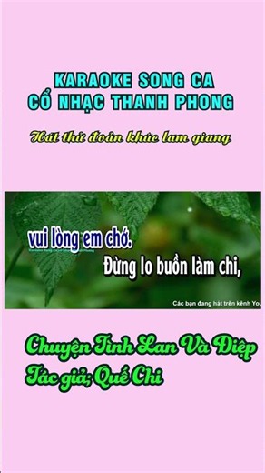 Hát thử đoản khúc lam giang bài chuyện tình lan và điệp