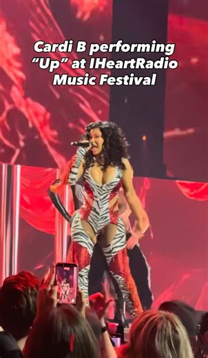 Cardi B performing “up” at IHeartRadio music festival