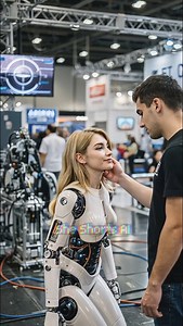 Guy Tries Out the Newest Girlfriend Robot at the Expo | Robots Globe