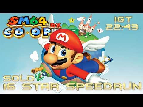 Old PB Super Mario 64 Co-Op 16 Star Speedrun 1P - 22:43.833