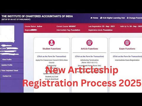 CA Articleship Registration Process 2025 | How to Register for CA Articleship | ICAI