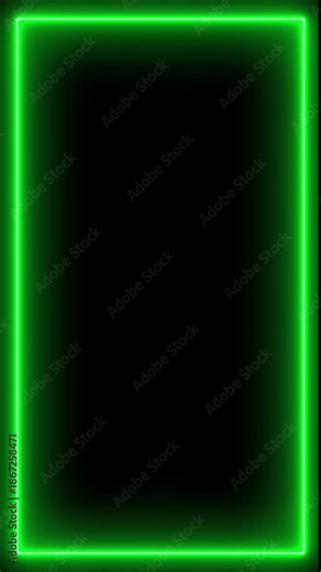 Rounded rectangle photo frame, neon LED animation, neon glowing frame background. Laser saber border animation repeated moves. Transparent background. 4K graphic animation video.