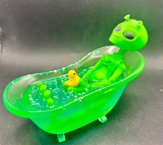 Glow Alien in the Tub | Fun Bathroom Decor - Etsy