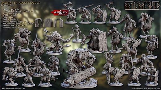 28 War Troll Miniatures for Dungeons and Dragons, Age of Sigmar, Saga, or Other Warhammer Wargames - Etsy