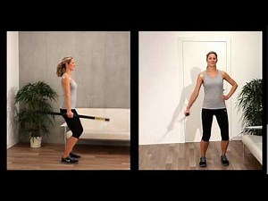 Schulter Reha: Schwingstab Blade seitlich (horizontal) neben dem Körper nach oben