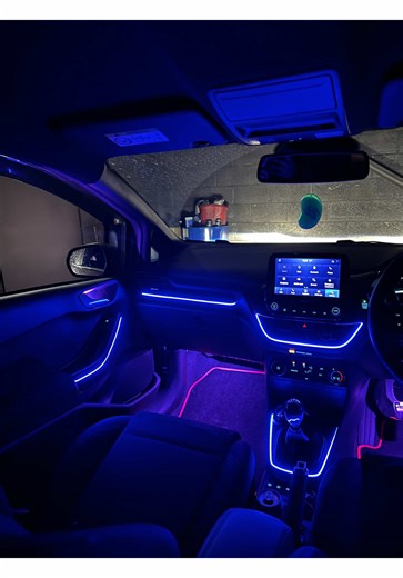 Ford Fiesta in for our “Spaceship” Ambient Lighting Setup 🚀✨ This one’s all about going beyond subtle — turning the interior into a full-on futuristic lighting experience. From the moment the lights come on, the whole cabin transforms into something completely different 😮‍💨🔥 Work carried out: ▪ Symphony ambient lighting package ▪ Dash ambient lighting strips ▪ Door ambient lighting ▪ Door handle lights ▪ Door bin lights ▪ Footwell lighting ▪ Additional centre console ambient strip A full 360