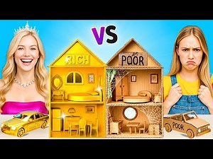 We Build Amazing Doll House | Rich VS Poor Build House Challenge by PiPi Pop