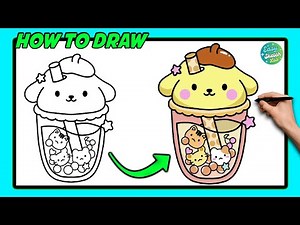 How to Draw Boba POMPOMPURIN Sanrio ! Step-by-step Tutorial