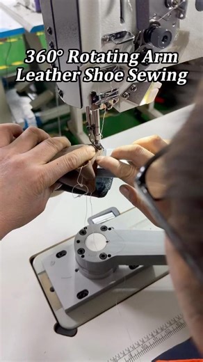 Industrial 360° Rotary Arm Sewing Machine Sewing Leather Boots | REER 8365 Post Bed Machine Demo