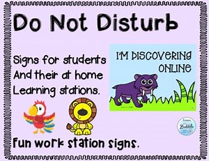 Do Not Disturb signs for distance learning - wild