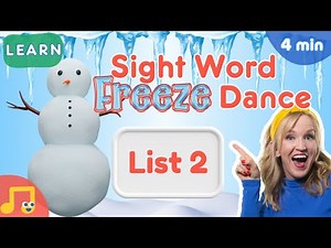 Freeze Dance Song | Sight Words List 2 | Kindergarten | Musical Playdate with Ms. Sarah & Snowman☃️