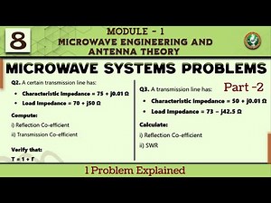 8 Microwave Systems Module 1, 2 Problems Part- 2 || 7th Sem Microwave & Antenna ECE 2022 Scheme VTU