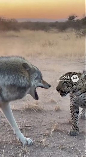 Wolf vs Leopard — Intense Wild Predator Clash Caught on Camera! 🐺🐆