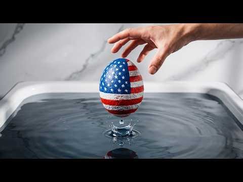 Extreme ASMR Egg Drop in the Bath 🛁 | Oddly Satisfying Splash & Landmark Reveal (4K, No Talking)