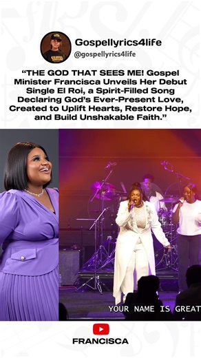 “The God That Sees Me! Gospel Minister Francisca Unveils Her Debut Single El Roi, a Spirit-Filled Song Declaring God’s Ever-Present Love, Created to Uplift Hearts, Restore Hope, and Build Unshakable Faith.” cc: @Being_Francisca #newmusic #gospellyrics4life #gospelmusic