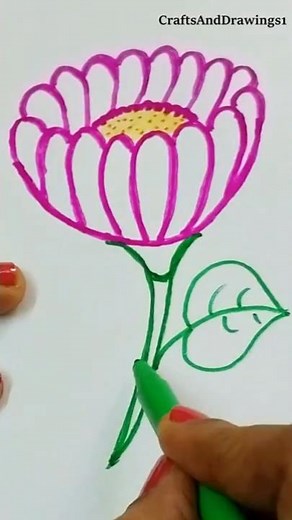 Super Easy 3D Flower Drawing/ Steps/ Shorts