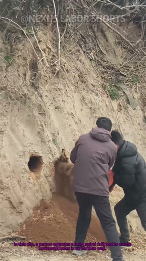 Drilling horizontal holes in earthen walls Handy long drill tool#DrillingHacks #DIYDigging #ToolTips