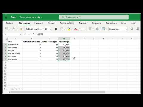Percentage berekenen in Excel (makkelijk)