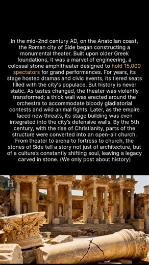 This ancient Roman theater in Turkey was a stage, an arena, a fortress, and a church. #ancienthistory #archaeology #RomanRuins | Histora