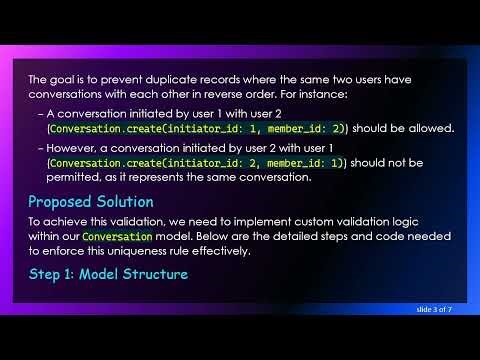 Validating Unique User Combinations in Rails: Ensuring No Duplicates in Conversations