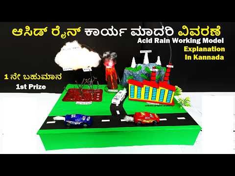 acid rain working model explanation in Kannada for science exhibition - science project academy