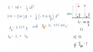 two rockets are launched at a fireworks display rocket a is launched with an initial velocity vo 100 ms and rocket b is launched t1 seconds later with the same initial velocity the two rockets are tim