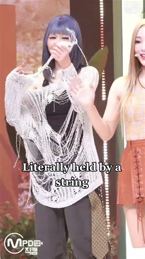 Why you never rip the string on a crochet top lol #fyp #dreamcatcher #Siyeon #kpop #funny