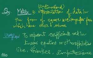 What is Matrix? How Matrices are used?... | Filo