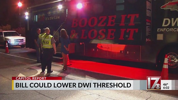 Bill could lower DWI threshold in NC