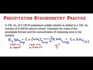 How to do Precipitation Stoichiometry Problems