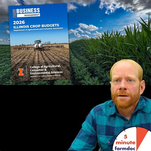 Revisions to #Illinois #crop #budgets show improved return prospects due to slight increases in projected prices based on recent market information and significant federal support from the Farmer Bridge Assistance and ARC/PLC programs. https://farmdocdaily.illinois.edu/2026/01/revised-illinois-crop-budgets-for-2026.html | farmdoc Daily