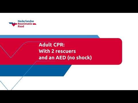 Adult CPR: With 2 rescuers and an AED (no shock)