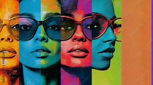 A vibrant pop art collage of iconic female portraits, celebrating diversity and femininity for International Women's Day 4K Video