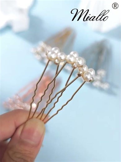 🎉12 Pcs Pearl Hair Pins Bridal Wedding Hair Accessories Crystal Bobby Pin