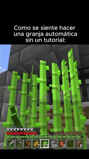 Cómo se siente hace una granja sin tutorial 🗿🍷#minecraft #shorts #humor