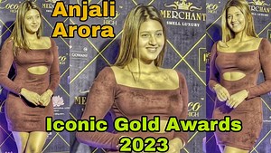 Anjali Arora Looking Awesome in short Outfit Arrives at Iconic Gold Awards 2023 | Varinder Chawla