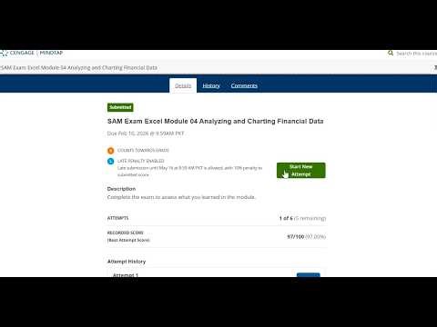 SAM Exam Excel Module 4 Analyzing and Charting Financial Data #samexam