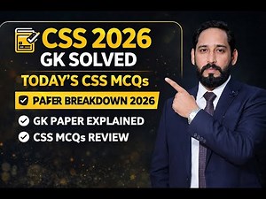 CSS 2026 GK Paper Solved | Pakistan Affairs MCQs with Answers | PMS & PPSC Preparation