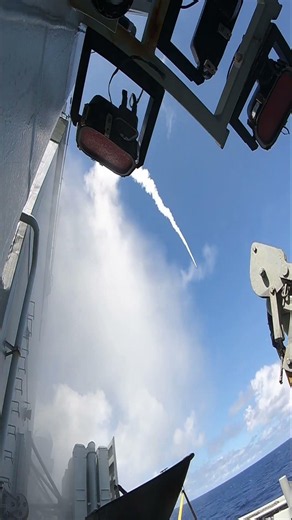 Missile Fired From a Warship at Sea #MissileLaunch #NavalPower #Military