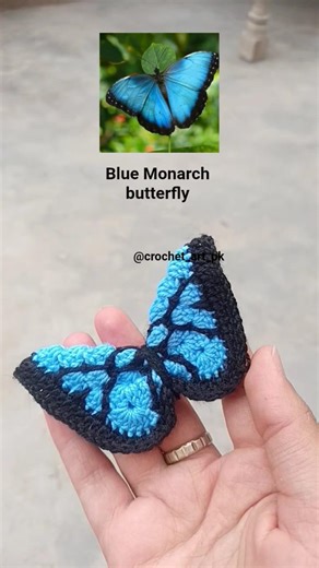 crochet blue monarch butterfly #crochet #blue #monarch #butterfly #diy #fypシ゚viral