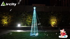 6FT Outdoor Christmas Cone Tree with 220 LED Lights, Remote Control Cone Christmas Tree for Yard, Patio, or Indoor Decoration - Sync with Music for Holiday Lighting Show