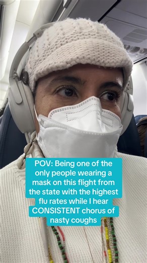 I am sweating under this mask but y’all’s coughs do not sound good! 😷 Update: The mask is from a company called Vida - the 3D Face masks- KN95 ones because they are more comfortable and secure with glasses. And they recycle them!