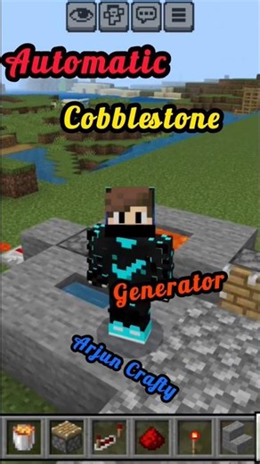 Working for Automatic Cobblestone Generator in minecraft ##ArjunCraftygaming #shortsfeed #minecraft