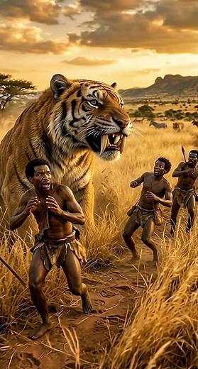 The Day a Saber-Tooth Tiger Attacked Prehistoric Survival #humanorigins #history #ancienthistory