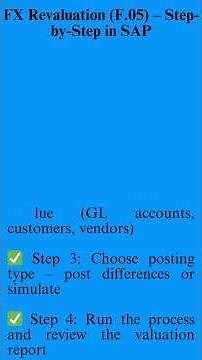 SAP FX Revaluation & Translation (F.05 & FAGL_FC_VAL) #shortsfeed #shorts #ytshorts #sapfico