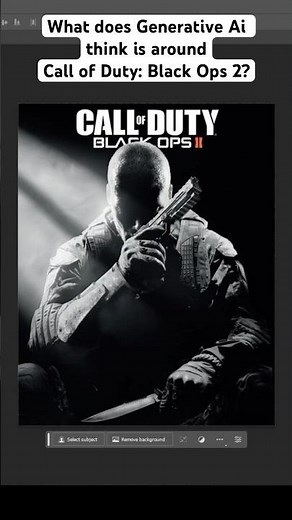 Photoshop Ai completes: Call of Duty: Black Ops 2 Cover Art [Generative Fill] - Spot the Easter Egg