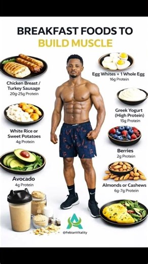 Breakfast Foods to Build Muscle 💪 | High Protein Morning #muscle #highprotein #fitnessdiet #health