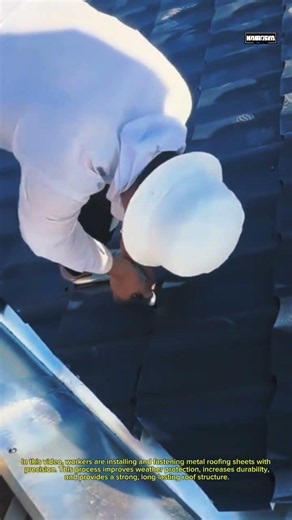 Amazing Metal Roof Installation Process | Fast & Professional Roofing Work #shorts