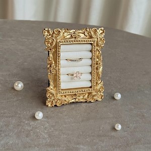 Wedding Ring Holder Jewelry Display, Gold Velvet Ring Display, Engagement Ring Photo Prop & Bridal Gift, Bridesmaid Proposal Keepsake - Etsy